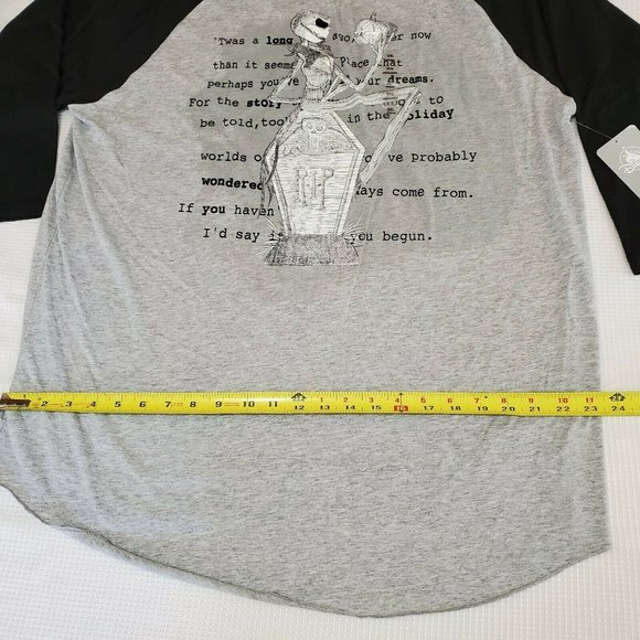Nightmare Before Christmas Jack Skellington Baseball Style T Shirt Mens 2XL New - Picture 9 of 12